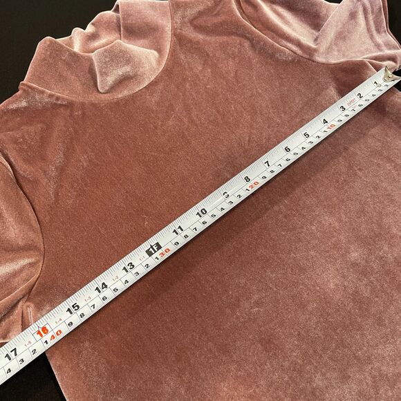~ Madewell XS stretch velvet mini dress shift mock neck frosty mauve soft cozy - Picture 8 of 10